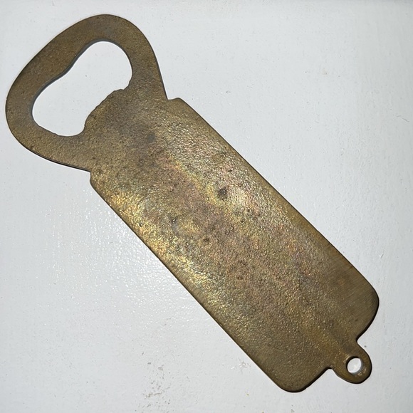 Vintage Brass Aztec Design Bottle Opener Beer Soda Barware - Picture 2 of 3